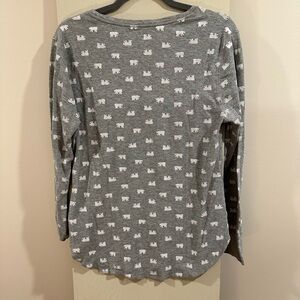 Old Navy Gray Waffle Knit Lounge/Pajama Set with Polar  Bears